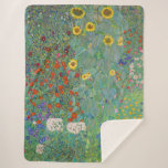 Manta Sherpa Gustav Klimt - Jardín de campo con girasoles<br><div class="desc">Jardín de campo con girasoles / Jardín de granja con girasoles - Gustav Klimt en 1905-1906</div>