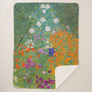 Manta Sherpa Gustav Klimt - Jardín de flores