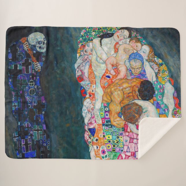 Manta Sherpa Gustav Klimt - Muerte y vida (Anverso (horizontal))