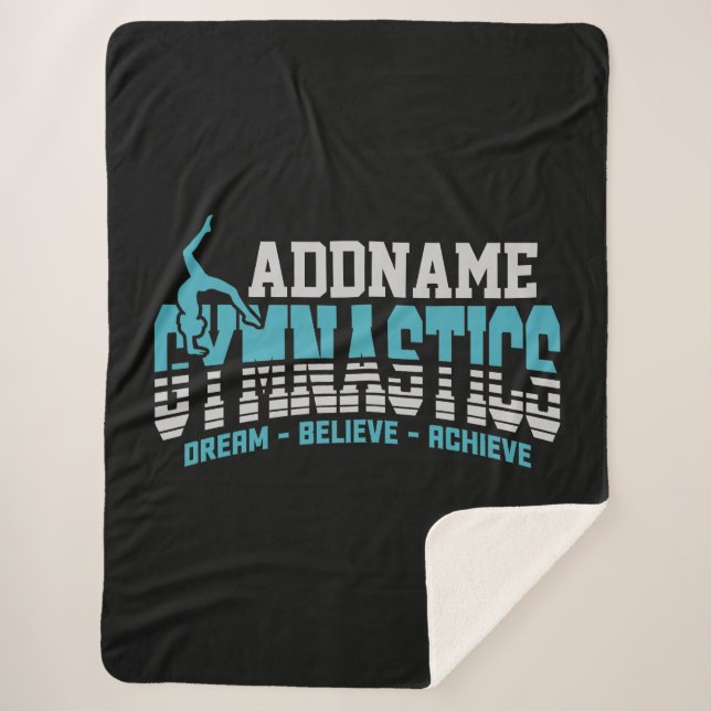 Manta Sherpa Gymnast ADD NAME Gymnastics Team Backbend Kickover (Anverso)