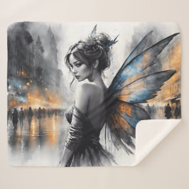 Manta Sherpa Hadas acuáticas chica crepúsculo arte nocturno mág