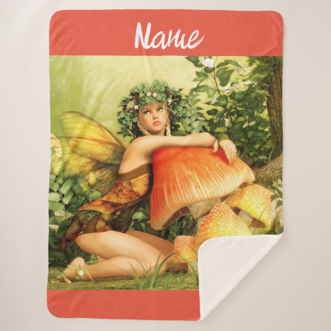 Manta Sherpa Hadas de hongo Thunder_Cove (Anverso)