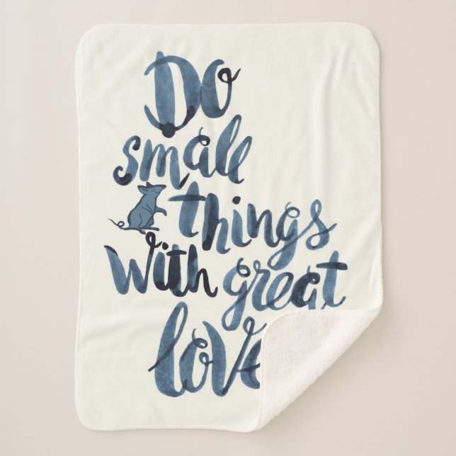 Manta Sherpa Haga las pequeñas cosas con gran amor (Anverso)