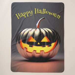 Manta Sherpa Halloween de calabaza brillante