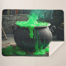 Manta Sherpa Halloween de Cauldron, una bruja torpe