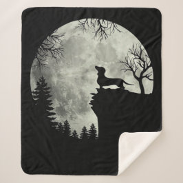 Manta Sherpa Halloween De Dachshund Y Moon