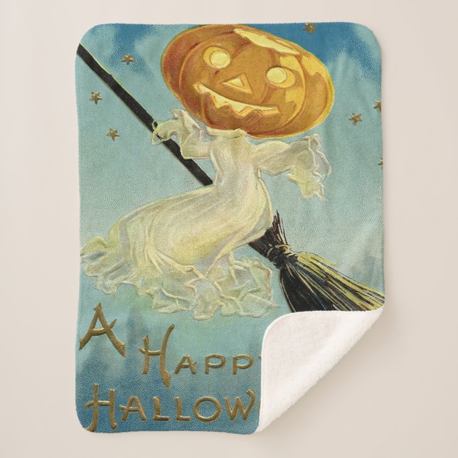 Manta Sherpa Halloween de época - Una Feliz Halloween (Anverso)