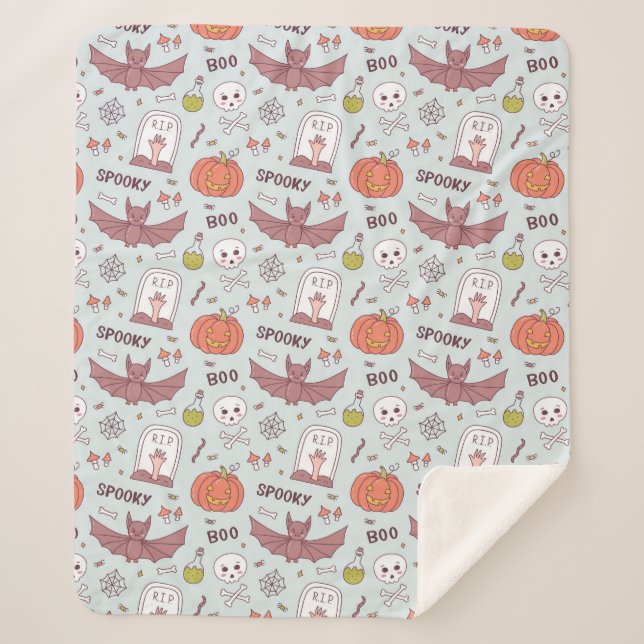 Manta Sherpa Halloween fantasmal (Anverso)