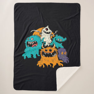 Manta Sherpa Halloween/Monster/Octubre/Otoño