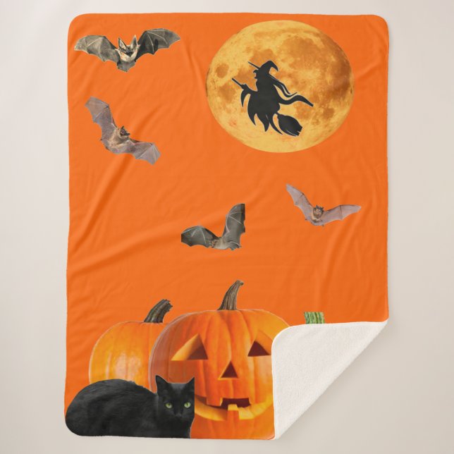 Manta Sherpa Halloween Sherpa Blanket (Anverso)
