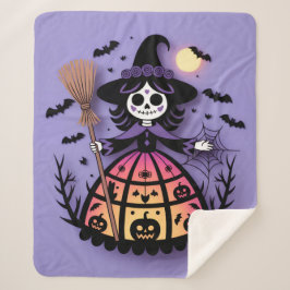 Manta Sherpa Halloween Skeleton Witch