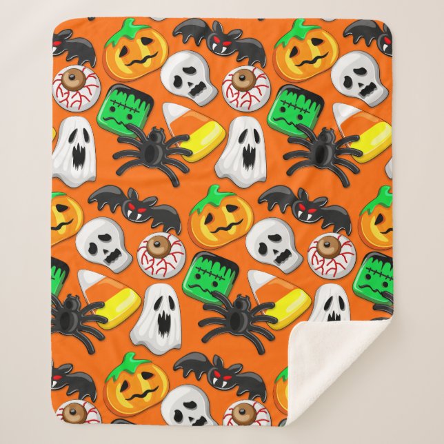 Manta Sherpa Halloween Spooky Candies Fiesta (Anverso)