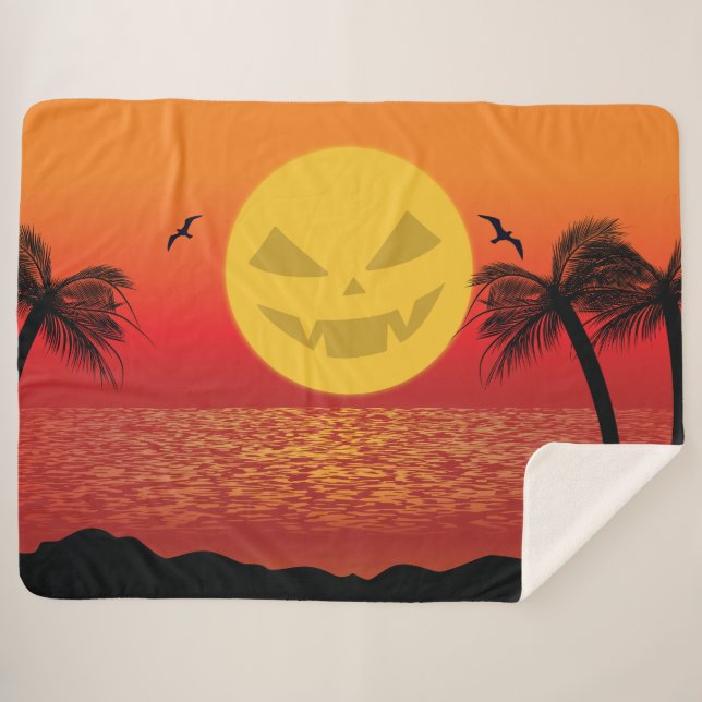 Manta Sherpa Halloween tropical (Anverso (horizontal))