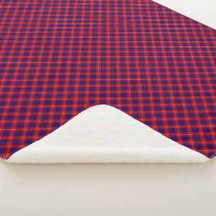 Manta Sherpa Hamilton tartan azul violeta