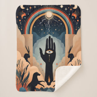 Manta Sherpa Hamsa Oye y Mystical Symbols Blanket - Espiritual
