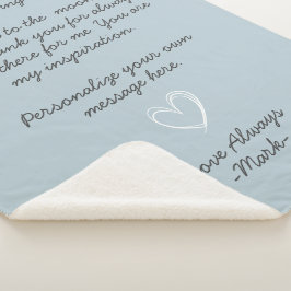 Manta Sherpa handwritten love letter or message custom  