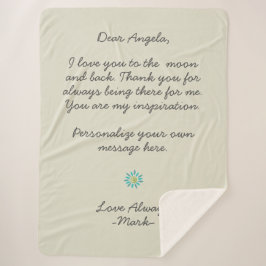 Manta Sherpa handwritten love letter or message custom 