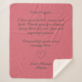 Manta Sherpa handwritten love letter or message custom