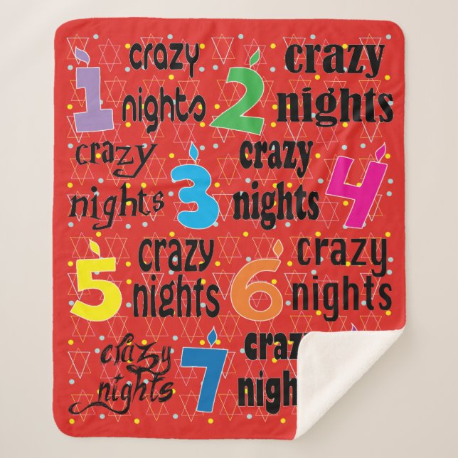 Manta Sherpa Hanukkah 8 Noches Locas Sherpa Blanket/Medium (Anverso)