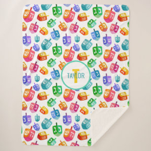 Manta Sherpa Hanukkah Dreidels vacaciones acuáticas con arcoiri