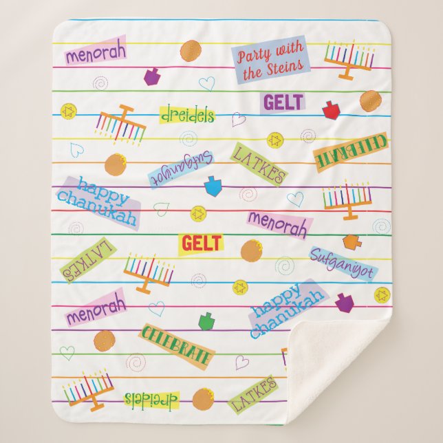Manta Sherpa Hanukkah Fiesta Sherpa Blanket/Medium (Anverso)