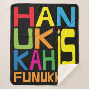 Manta Sherpa Hanukkah Funukkah Sherpa Blanket/Medium