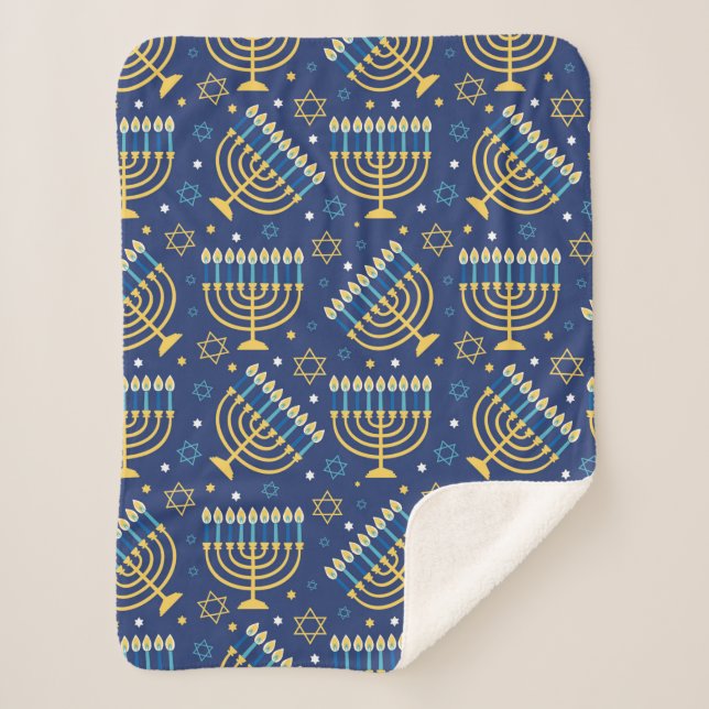 Manta Sherpa Hanukkah Menorah Sherpa Blanket (Anverso)