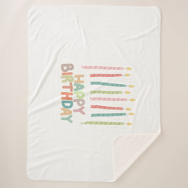 Manta Sherpa Happy Birthday with Candles Sherpa Blanket