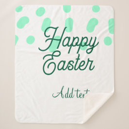Manta Sherpa Happy Easter green eggs pastel name date simple