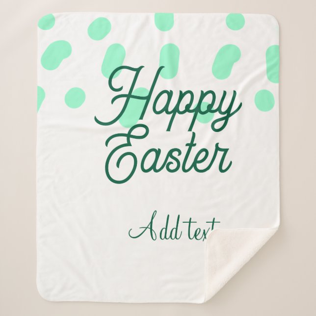 Manta Sherpa Happy Easter green eggs pastel name date simple  (Anverso)