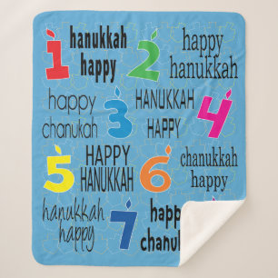 Manta Sherpa Happy Hanukkah Sherpa Dreidels Blanket/Medium