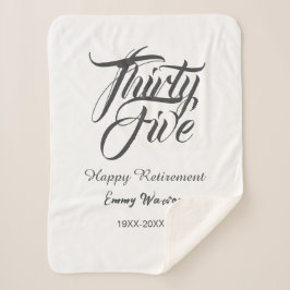 Manta Sherpa Happy retirement bold letter name year elegant sim