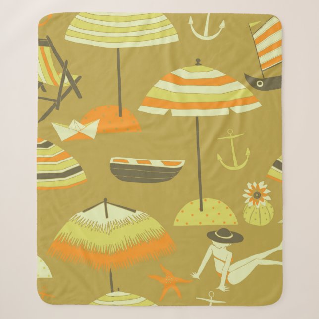 Manta Sherpa Happy Summertime Seamless Pattern (Anverso)