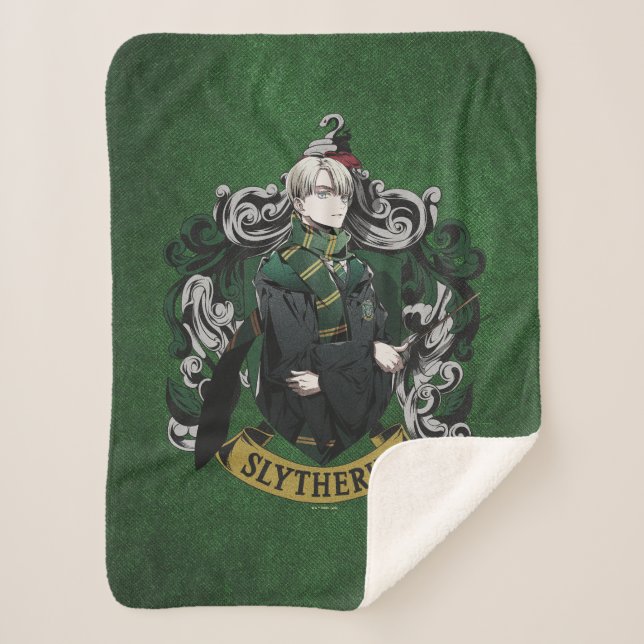 Manta Sherpa HARRY POTTER™ | Anime Escudo de la Casa Malfoy (Anverso)
