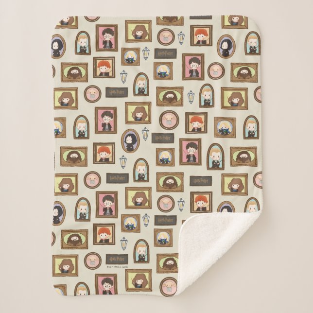 Manta Sherpa HARRY POTTER™ Chibi Picture Frame Pattern (Anverso)