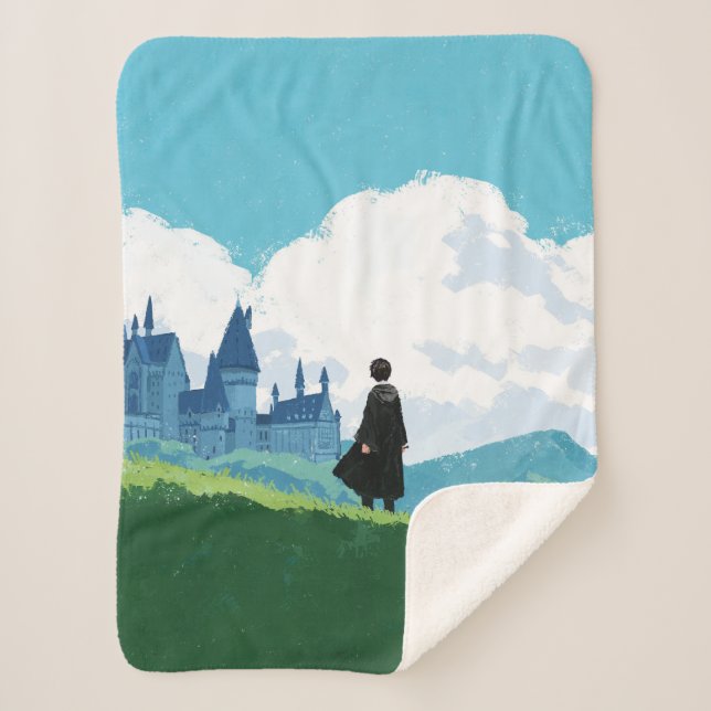 Manta Sherpa HARRY POTTER™ con vistas al castillo de HOGWARTS™ (Anverso)