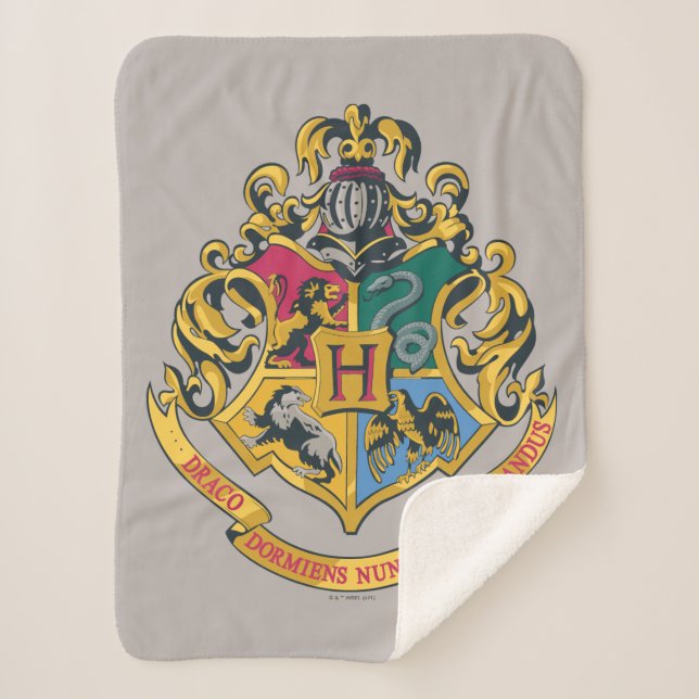 Manta Sherpa Harry Potter | Crest Hogwarts - Color completo (Anverso)