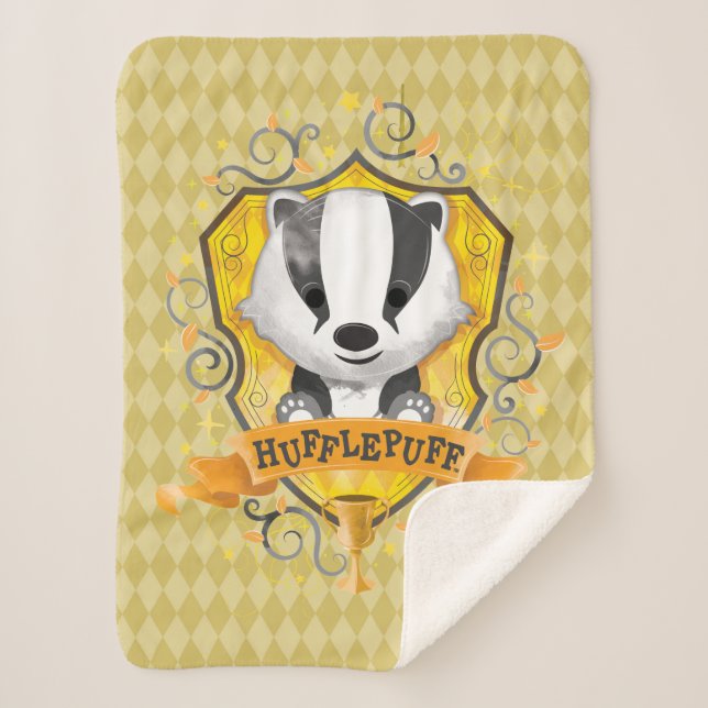 Manta Sherpa Harry Potter | Emblemático Escudo de HUFFLEPUFF™ (Anverso)