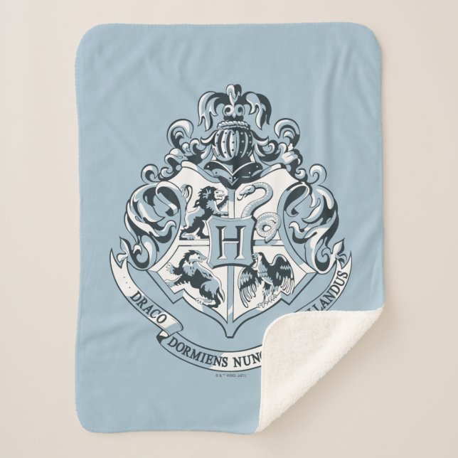 Manta Sherpa Harry Potter | Escudo de Hogwarts - Azul (Anverso)
