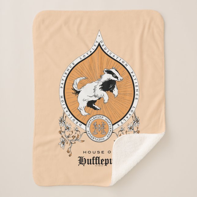 Manta Sherpa HARRY POTTER™ | Escudo Delicado Sketch HUFFLEPUFF™ (Anverso)