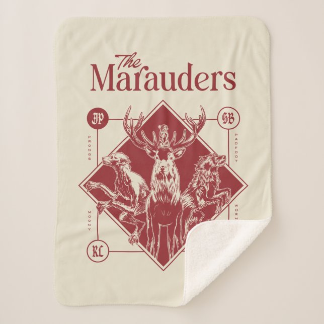 Manta Sherpa HARRY POTTER™ Gráfico de Animagus de Los Merodeado (Anverso)