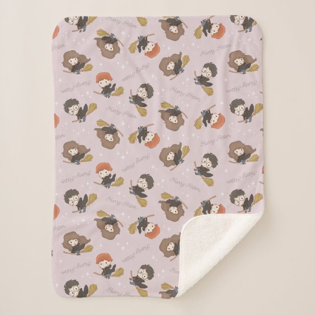 Manta Sherpa HARRY POTTER™, Hermione y Ron Flying Pattern (Anverso)