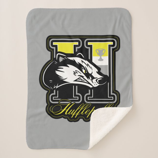 Manta Sherpa HARRY POTTER™ | HUFFLEPUFF™ Badge atlético (Anverso)