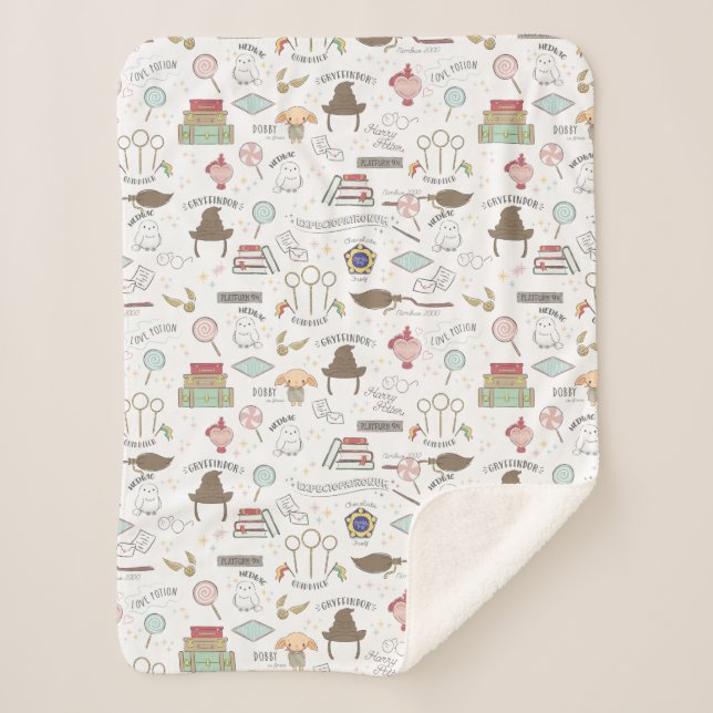 Manta Sherpa HARRY POTTER™ Tiny Magic Pattern (Anverso)