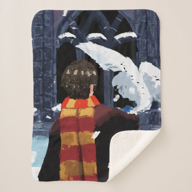 Manta Sherpa HARRY POTTER™ y Hedwig en la nieve (Anverso)