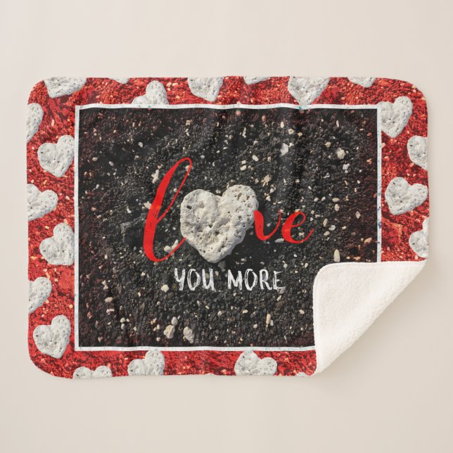 Manta Sherpa Hawaii Beach Coral Rock Heart Te Ama Más Script (Anverso (horizontal))