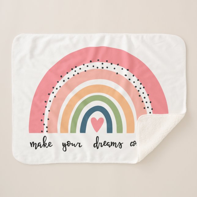 Manta Sherpa Haz que tus sueños se vuelvan arcoiris (Anverso (horizontal))