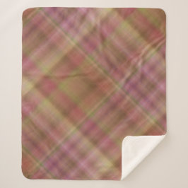 Manta Sherpa Hazy Garden Pink and Green Plaid