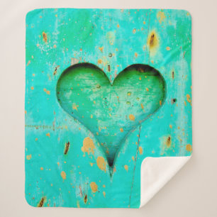 Manta Sherpa Heart wood love wooden old
