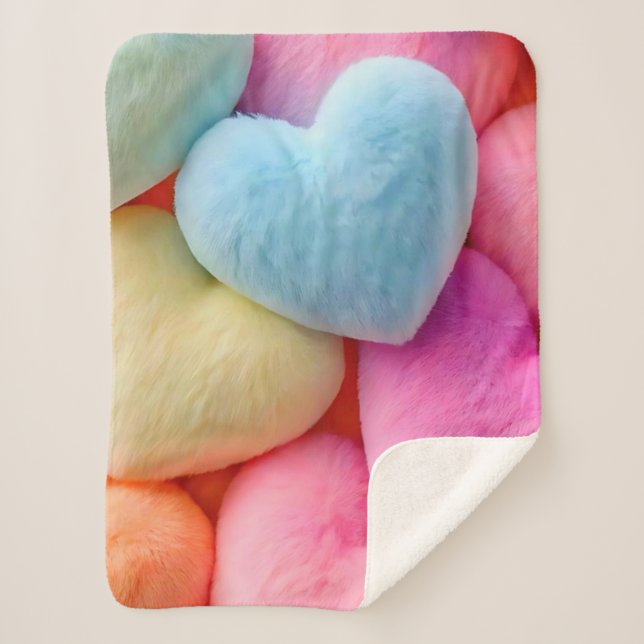 Manta Sherpa Hearts Fleece Blanket (Anverso)